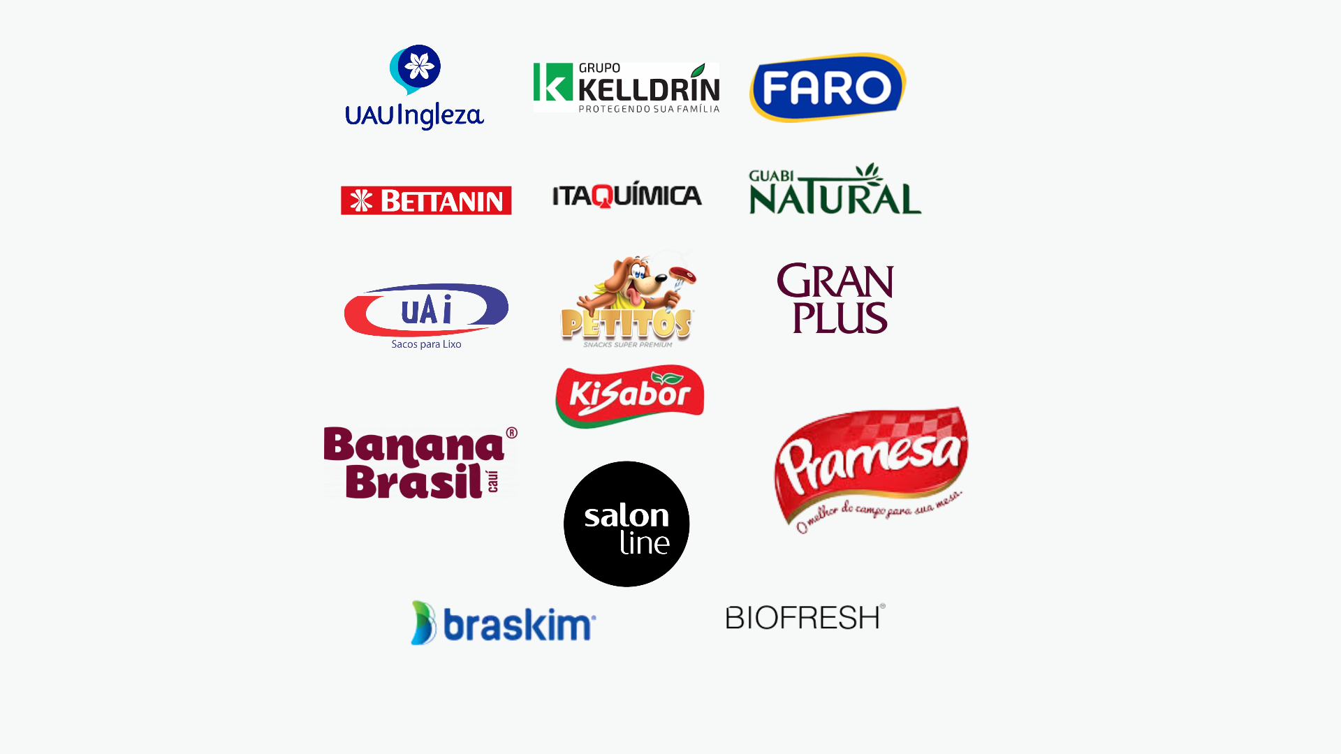 Logos dos fornecedores da Pedroso Distribuição